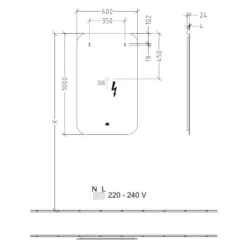 Villeroy & Boch More To See Lite Curved LED Bathroom Mirror 600 X 1000mm - Sleek Modern Design -Bathroom Sales Shop VB MORE TO SEE LITE 600x1000 CURVED TECH