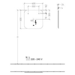 Villeroy & Boch More To See Lite Curved LED Bathroom Mirror 600 X 600mm | Modern Illuminated Bathroom Accessory -Bathroom Sales Shop VB MORE TO SEE LITE 600x600 CURVED TECH