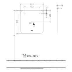 Villeroy & Boch More To See Lite Curved LED Bathroom Mirror 800 X 800mm - Modern Illuminated Mirror for Stylish Bathrooms -Bathroom Sales Shop VB MORE TO SEE LITE 800x800 CURVED TECH