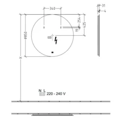 Villeroy & Boch More To See Lite Round LED Bathroom Mirror 850mm - Stylish & Functional Bathroom Accessory -Bathroom Sales Shop VB MORE TO SEE LITE 850 ROUND TECH