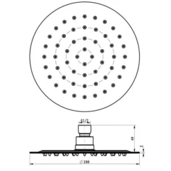 Villeroy & Boch Complete Concealed Shower Set With Riser Rail Round Chrome | Premium Showering Solution -Bathroom Sales Shop VB UNIVERSAL 200MM ROUND HEAD TECH 1