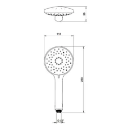 Villeroy & Boch Complete Concealed Shower Set Round Chrome | Premium Shower Valve System 23 Villeroy & Boch Complete Concealed Shower Set Round Chrome | Premium Shower Valve System -Bathroom Sales Shop VB UNIVERSAL HANDSET ROUND TECH