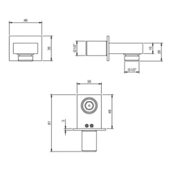 Villeroy & Boch Complete Verve Shower Set with Riser Rail Square Chrome | Premium Concealed Shower Valve Kit -Bathroom Sales Shop VB UNIVERSAL SHOWER OUTLET SQUARE TECH 2