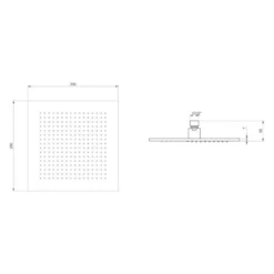 Villeroy & Boch Complete Verve Shower Set with Riser Rail Square Chrome | Premium Concealed Shower Valve Kit -Bathroom Sales Shop VB UNIVERSAL SQUARE SHOWER HEAD 250MM TECH