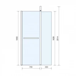 ABACUS E Series 700mm Hinged Walk In Shower Screen with Return Panel -Bathroom Sales Shop VEGE 10 1105 TECH rubberduck