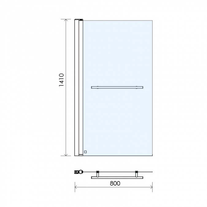 Vessini E Series One-Part Bath Shower Screen 800 x 1410mm with Towel Bar | Single Panel Shower Enclosure 5 Vessini E Series One-Part Bath Shower Screen 800 x 1410mm with Towel Bar | Single Panel Shower Enclosure - Image 3