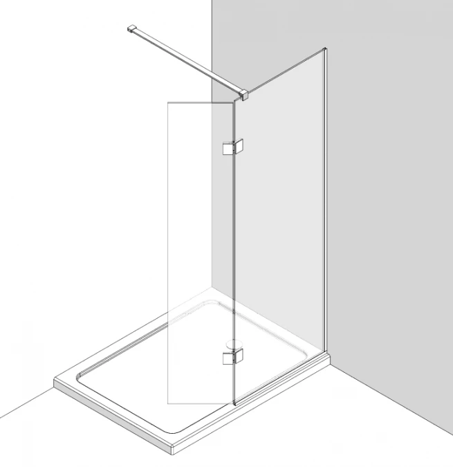 ABACUS Walk In Shower Screen 700mm with Matt Black Hinged Return 350mm - Premium Shower Enclosure 7 ABACUS Walk In Shower Screen 700mm with Matt Black Hinged Return 350mm - Premium Shower Enclosure - Image 5