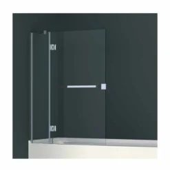 ABACUS Hinged Two Part Bath Shower Screen 1450mm - Premium Quality Shower Enclosure
