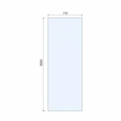 ABACUS 8mm Wetroom Shower Screen Glass 735mm - Premium Quality Shower Enclosure -Bathroom Sales Shop VEGX 00 0830 TECH 735