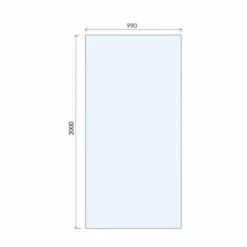 ABACUS 8mm Wetroom Shower Screen Glass 990mm - Premium Quality Shower Enclosure -Bathroom Sales Shop VEGX 00 0850 TECH 990