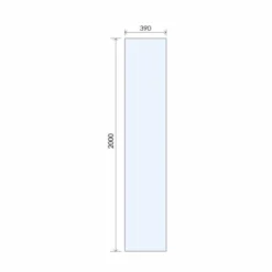 ABACUS 8mm Wetroom Shower Screen Glass 390mm - Premium Quality Wetroom Shower Enclosure -Bathroom Sales Shop VEGX 00 1010 TECH 390