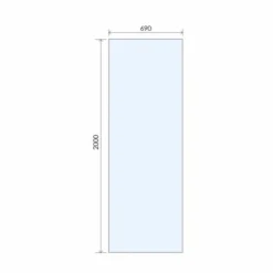 ABACUS 10mm Glass Panels For Wetrooms - 690mm | Premium Walk-In Shower Glass -Bathroom Sales Shop VEGX 00 1025 TECH rd