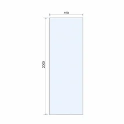 ABACUS 8mm Wetroom Shower Screen Glass 690mm - Premium Quality Shower Enclosure -Bathroom Sales Shop VEGX 00 1025 TECH 690