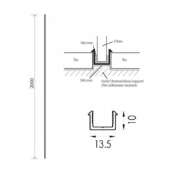ABACUS Wet Room 10mm Glass Recessed Channel - 1200mm - Brushed Bronze | Premium Wetroom Shower Screen Accessory -Bathroom Sales Shop VEGX 80 0120 TECH RD