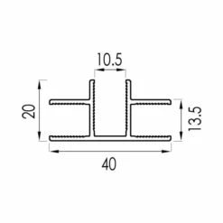 ABACUS X Series T Shaped Wetroom Glass Channel - Premium Wetroom Shower Screen Support -Bathroom Sales Shop VEGX 80 0135 TECH rd 1
