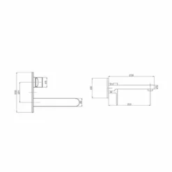 ABACUS Ki Brushed Bronze Wall Mounted Single Lever Basin Mixer Tap - Premium Bathroom Fixture -Bathroom Sales Shop VETS 05 1110 TECH rdb