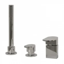 ABACUS Ki 3 Hole Chrome Deck Mounted Bath Mixer Tap - Modern Bathroom Fixture