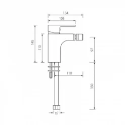 ABACUS Ki Brushed Nickel Bidet Tap - Premium Bathroom Tap for Modern Homes -Bathroom Sales Shop VETS 05 3130 TECH rd 1