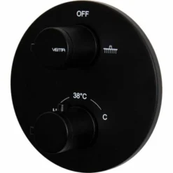 Vema Timea Black Two Outlet Thermostatic Valve - Premium Concealed Shower Valve