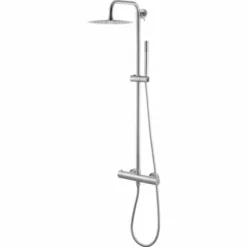 Vema Thermostatic Shower Column with Fixed Head & Riser - Stainless Steel Shower Kit