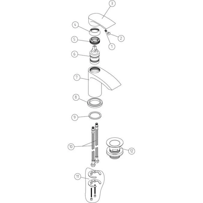 Venetian Basin Mixer - Modern Chrome Bathroom Tap with Ceramic Disc 6 Venetian Basin Mixer - Modern Chrome Bathroom Tap with Ceramic Disc - Image 4