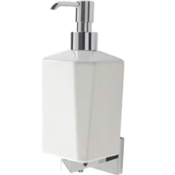 Venetian Chrome & White Wall Mounted Soap Dispenser | Stylish Bathroom Accessory
