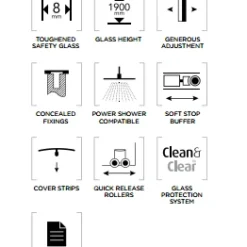 Aquadart Venturi 8 900 X 760mm Quadrant Shower Enclosure - Premium Quality Shower Door -Bathroom Sales Shop Venturi 8 Features Image 3
