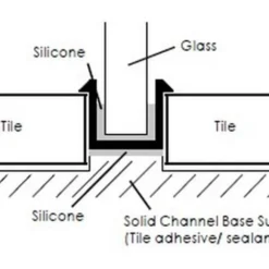 ABACUS Wet Room 8mm Glass Recessed Channel 2000mm - Brushed Nickel | Premium Wetroom Shower Screen Support -Bathroom Sales Shop Vessini X Series Recessed Channel2 7