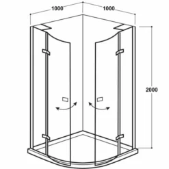 Vodas 8 Stella 1000 Frameless Hinge Door Quadrant Shower Enclosure - Black | Premium Quadrant Shower Enclosure 13 Vodas 8 Stella 1000 Frameless Hinge Door Quadrant Shower Enclosure - Black | Premium Quadrant Shower Enclosure -Bathroom Sales Shop Vodas 8 Stell Quad 1000 Tech