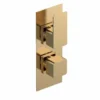 Nuie Windon Brushed Brass Twin Concealed Shower Valve - Medium Pressure, Single Outlet -Bathroom Sales Shop WIN8TW01 brass