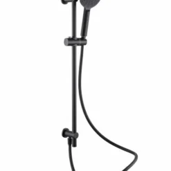 Black Dual Concealed Shower Kit with Valves, Hand Set, Fixed Head & Arm - The White Space -Bathroom Sales Shop WSV003B