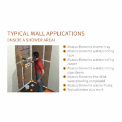 ABACUS Elements 6mm Tile Backer Wall Boards - 1200 x 600mm - Single Boards for Wet Rooms -Bathroom Sales Shop Wall Board Typical Application IMAGE rd34