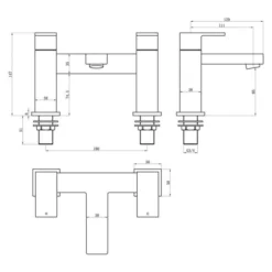 Watervale Bath Filler - Modern Bath Taps for Stylish Bathrooms -Bathroom Sales Shop Watervale bath filler tech 1