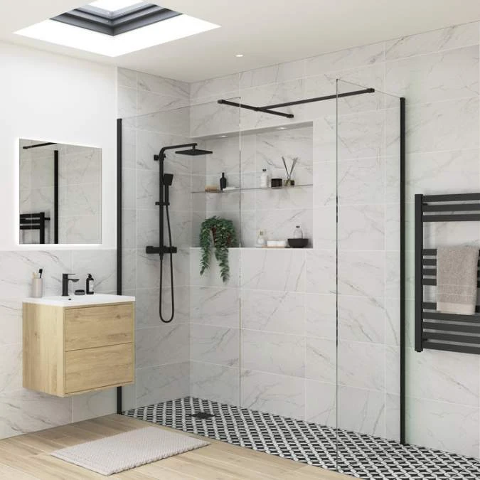 Supreme Black Profile Wetroom Panel - 1000mm | Stylish & Durable Shower Enclosure 4 Supreme Black Profile Wetroom Panel - 1000mm | Stylish & Durable Shower Enclosure - Image 2