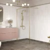 Supreme Brushed Brass Wetroom Panel - 800mm | Premium Shower Enclosure -Bathroom Sales Shop Wetroom Brushed Brass