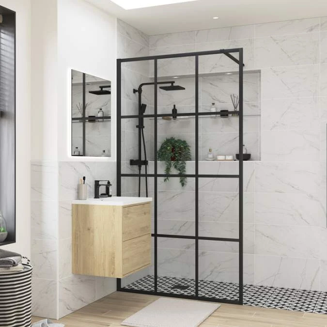 Supreme Black Framed Wetroom Panel - 1200mm | Modern Shower Door Solution 4 Supreme Black Framed Wetroom Panel - 1200mm | Modern Shower Door Solution - Image 2