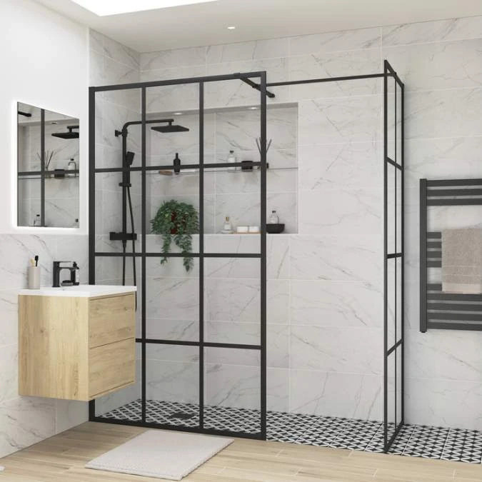 Supreme Black Framed Wetroom Panel - 1200mm | Modern Shower Door Solution 3 Supreme Black Framed Wetroom Panel - 1200mm | Modern Shower Door Solution