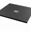MX Minerals 1000 x 1000mm Jet Black Slate Effect Square Shower Tray - Premium Quality -Bathroom Sales Shop X1B