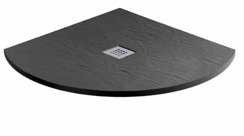 MX Minerals 1000 X 1000mm Jet Black Slate Effect Quadrant Shower Tray - Premium Quality 3 MX Minerals 1000 X 1000mm Jet Black Slate Effect Quadrant Shower Tray - Premium Quality