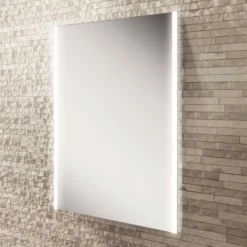 HIB Zircon 50 Illuminated LED Bathroom Mirror, 700 X 500 mm - Modern Design with Energy-Efficient Lighting