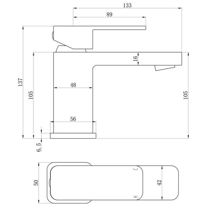 Alabio Basin Mixer with Click-Clack Waste - Modern Bathroom Tap 5 Alabio Basin Mixer with Click-Clack Waste - Modern Bathroom Tap - Image 3