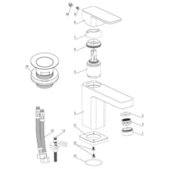 Alabio Cloakroom Basin Mixer with Click-Clack Waste - Modern Bathroom Tap -Bathroom Sales Shop alabio cloakroom mixer parts