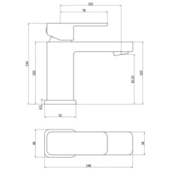 Alabio Cloakroom Basin Mixer with Click-Clack Waste - Modern Bathroom Tap -Bathroom Sales Shop alabio cloakroom mixer tech