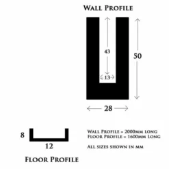 Aquadart Wetroom 10mm Glass Wall Profile & Support Arm Kit - Polished Silver | Wetroom Shower Screens -Bathroom Sales Shop aqua chan spec