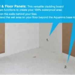 Kudos Aqua4ma Wall & Floor Panels 1200 X 800 X 7mm - Pack of Two | Wetroom Solutions -Bathroom Sales Shop aqua4ma wall panels main image