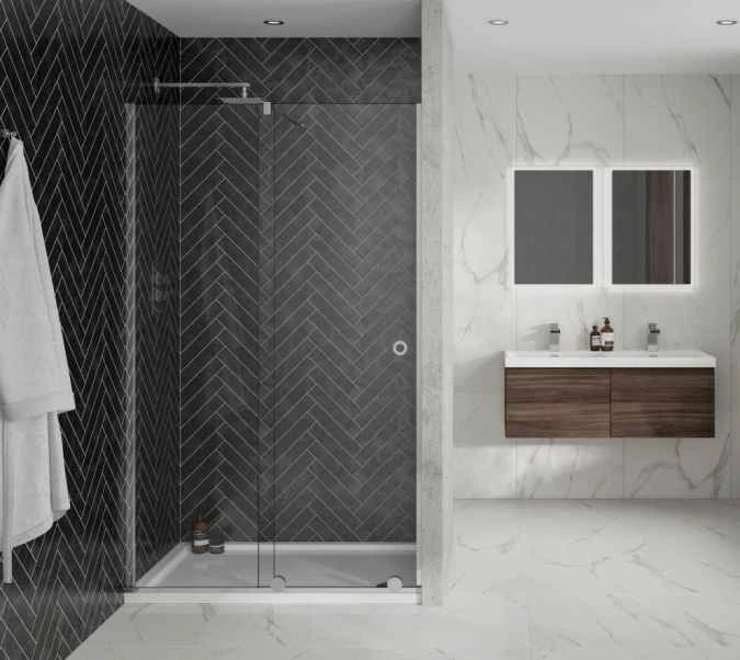 Rolla 8 1400mm Recess Frameless Sliding Shower Door - Premium Quality & Sleek Design 4 Rolla 8 1400mm Recess Frameless Sliding Shower Door - Premium Quality & Sleek Design - Image 2