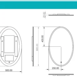 HIB Arena 80 Ambient Oval LED Bathroom Mirror 800 X 500mm - Modern Illuminated Bathroom Mirror -Bathroom Sales Shop arena 80 tech