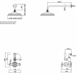 Burlington Avon Exposed Traditional Thermostatic Shower Fixed Head - AF1S | Premium Shower Valve 9 Burlington Avon Exposed Traditional Thermostatic Shower Fixed Head - AF1S | Premium Shower Valve -Bathroom Sales Shop avon exposed tech drawing