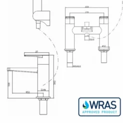 Sagittarius Bari Bath Shower Mixer Tap - Chrome Finish - Modern Bathroom Taps 7 Sagittarius Bari Bath Shower Mixer Tap - Chrome Finish - Modern Bathroom Taps -Bathroom Sales Shop bari bath spec2