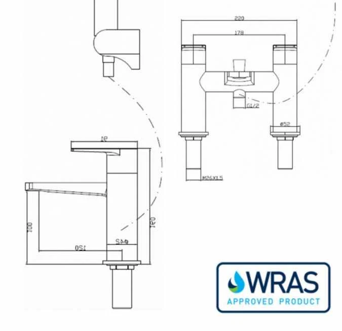 Sagittarius Bari Bath Shower Mixer Tap - Chrome Finish - Modern Bathroom Taps 5 Sagittarius Bari Bath Shower Mixer Tap - Chrome Finish - Modern Bathroom Taps - Image 3